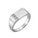 14K White Gold Men's Diamond Signet Ring .10ctw