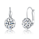 CZ Solitaire Drop Earrings In White Rhodium Over Brass 7.00ctw