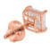 White Cubic Zirconia 14k Rose Gold Studs With Velvet Gift Box 3.00ctw
