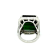 49.45 Ctw Green Tourmaline and 1.06 Ctw White Diamond Ring in 14K WG