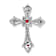Rhodium Over 10k White Gold 0.09 cttw Ruby and Diamond Fleur-de-Lis
Cross Slide Pendant