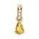 10k Yellow Gold 0.5 cttw Pear Citrine and Accent Diamond Pendant