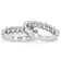 Oval CZ Set Of Two Stackable Band Rings In Rhodium Over Brass 5.30ctw