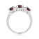 Garnet and Moissanite Sterling Silver 3-Stone Ring
