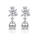 Pear Shape CZ Cluster Drop Earrings In White Gold Over Brass