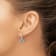 Sterling Silver E-Coating Multicolor CZ Dangle Rainbow Hoop Earrings