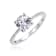 Round White Topaz Sterling Silver Solitare Ring, 1.90ctw