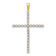 14K Two-tone Gold  Diamond Cross Pendant