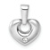 Rhodium Over 14k White Gold 3D Cubic Zirconia Heart Pendant