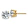 14K Yellow Gold 3ct. 7.5mm Round J-K Color Moissanite Earrings