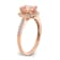 14K Rose Gold Morganite Diamond Halo Engagement Ring