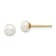 14K Yellow Gold 4-5mm White Button Freshwater Cultured Pearl Stud Post Earrings