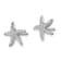 Rhodium Over Sterling Silver Cubic Zirconia Starfish Earrings