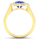 3.41ctw Violet Tanzanite and Diamond 14K Yellow Gold Halo Ring