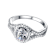 CZ Halo Solitaire Ring In Sterling Silver
