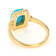 Turquoise With White Zircon And Yellow Diamond Ring In 18K Gold Over
Sterling Silver 0.13ctw