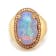 8.40 Ctw Australian Opal and 0.22 Ctw White Diamond Ring in 18K YG