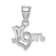 Rhodium Over 14k White Gold Textured MOM with Heart Pendant