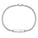 Rhodium Over 14k White Gold Soft Diamond Shape Flat Curb Link ID Bracelet