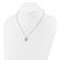 Rhodium Over Sterling Silver Fancy Oval Cubic Zirconia Halo With 2 Inch
Extension Necklace