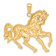 14k Yellow Gold Horse Galloping Pendant