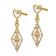14K Two-tone Gold Diamond-Cut Diamond Shape Heart Dangle Earrings