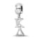 Rhodium Over Sterling Silver LogoArt Kappa Delta Vertical Letters on Bead