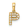 14K Yellow Gold Diamond Letter P Initial with Bail Pendant