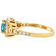Blue Apatite And White Zircon Ring In 18K Gold Over Sterling Silver 1.50ctw