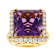 Amethyst Princess Cut And White Zircon Ring In 18K Gold Over Sterling
Silver 11.40ctw