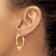 14k Yellow Gold Twisted Textured 1 3/16" Oval Hoop Earrings