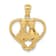 14K Yellow Gold Sitting Cats Heart Pendant