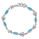 Rhodium Over Sterling Silver Lab Created Opal Sea Life Bracelet