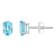 6x4mm Oval Blue Topaz 14k White Gold Stud Earrings