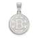 Rhodium Over Sterling Silver NHL LogoArt Boston Bruins Medium Pendant