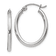 Rhodium Over 14k White Gold 15/16" Polished Oval Tube Hoop Earrings