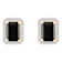 7x5mm Emerald Cut Black Onyx And Created White Sapphire 10k Yellow Gold
Halo Stud Earrings