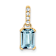 10k Yellow Gold 1 ctw Aquamarine and Accent Diamond Pendant