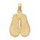 14k Yellow Gold 3D with Pink Enamel Double Flip-Flop Pendant