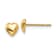 14k Yellow Gold Polished 5mm Heart Stud Earrings