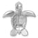 Rhodium Over Sterling Silver Polished and Textured Turtle Chain Slide Pendant