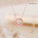 Round White Topaz 14K Rose Gold Over Sterling Silver Pendant with Chain