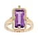Amethyst Rectangular Octagonal And White Zircon Ring In 18K Gold Over
Sterling Silver 3.44ctw