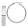 Rhodium Over 14k White Gold 1 3/8" High Polished Hoop Earrings