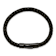 Stainless Steel Polished Black Ion Plated Black Leather 8.25-inch Bracelet