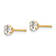 14K Yellow Gold 4mm Cubic Zirconia Post Earrings