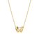 CZ Initial W Tennis Necklace And Pendant Set In 14K Gold Over Brass 4.05ctw