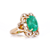 7.96 Ctw Emerald and 0.86 Ctw White Diamond Ring in 14K YG