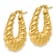 14K Yellow Gold Polished Scallop Oval Hoop Earrings