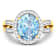 3.29 ctw Oval Blue Aquamarine and Diamond 14K Yellow Gold Split Shank
Halo Ring